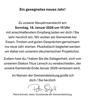 Einladung zum Neujahrsempfang 2026